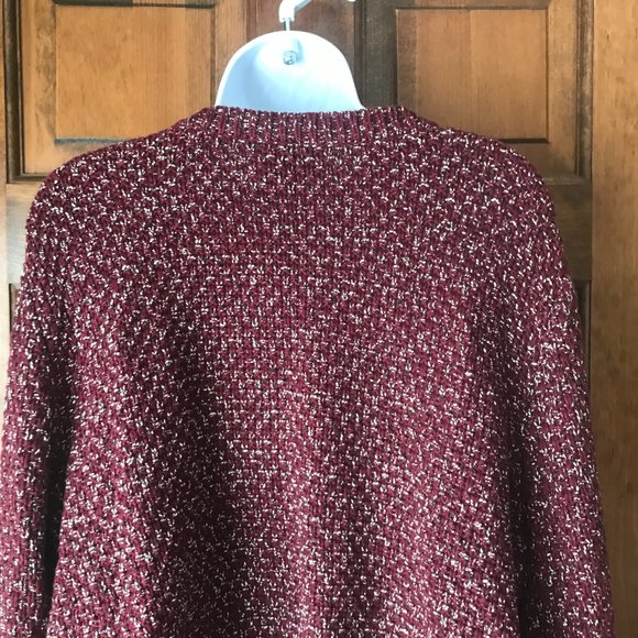 eureka by Christos Garkinos Burgundy Marled Open Jacket X-Large - Picture 9 of 11